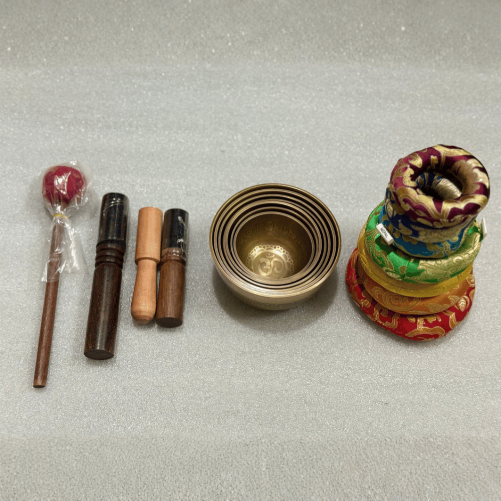 Tibetan Singing Bowl Set of 7 — Mantra Carved Bronze Chakra Bowls, Handmade in Nepal Tibetan Singing Bowl Set of 7 — Mantra Carved Bronze Chakra Bowls, Handmade in Nepal - Image 8