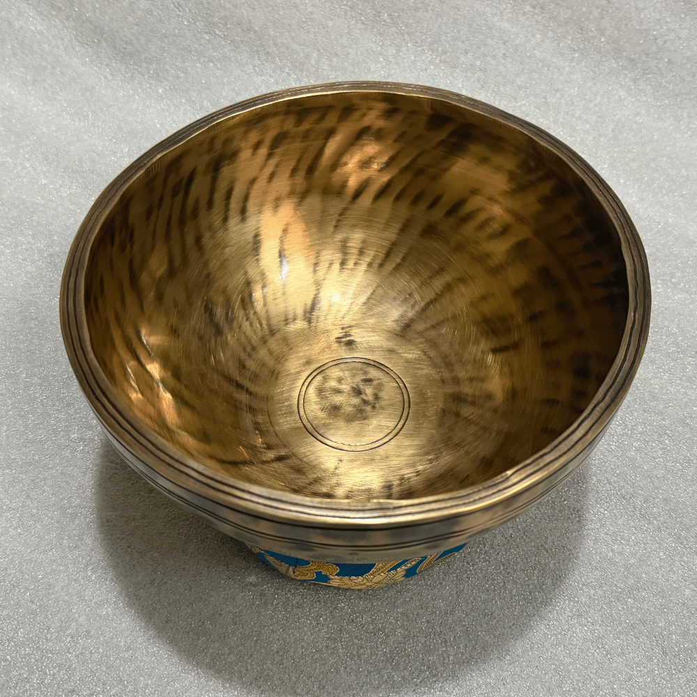 8 Inch Jhumka Singing Bowl – Handmade Tibetan Sound Healing Bowl Jhumka singing bowl with wooden mallet and cushion for sound healing