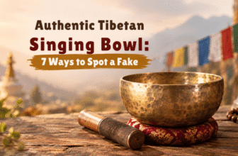 authentic Tibetan singing bowl hand-hammered by artisan in Nepal