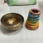 Seven Chakra Singing Bowl Set – Engraved Full Moon Brass Meditation Bowl - Image 8