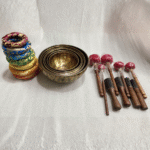 Seven Chakra Singing Bowl Set – Engraved Full Moon Brass Meditation Bowl - Image 3